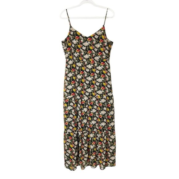 J Crew Tiered Maxi Dress Womens Size 14 Floral Sleeveless - Picture 1 of 10
